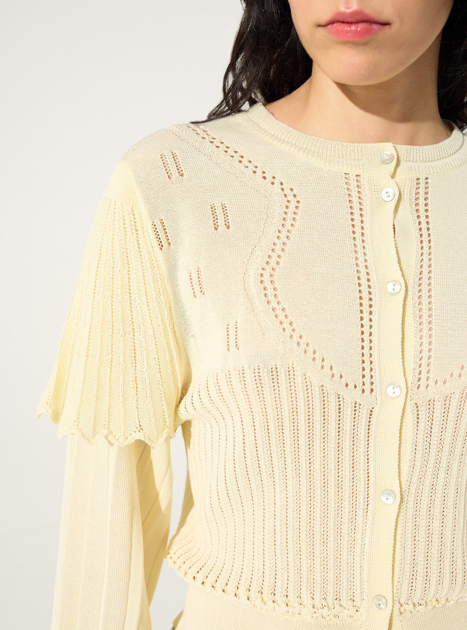 Cardigan plissé blanc