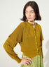 Cardigan plissé ocre jaune