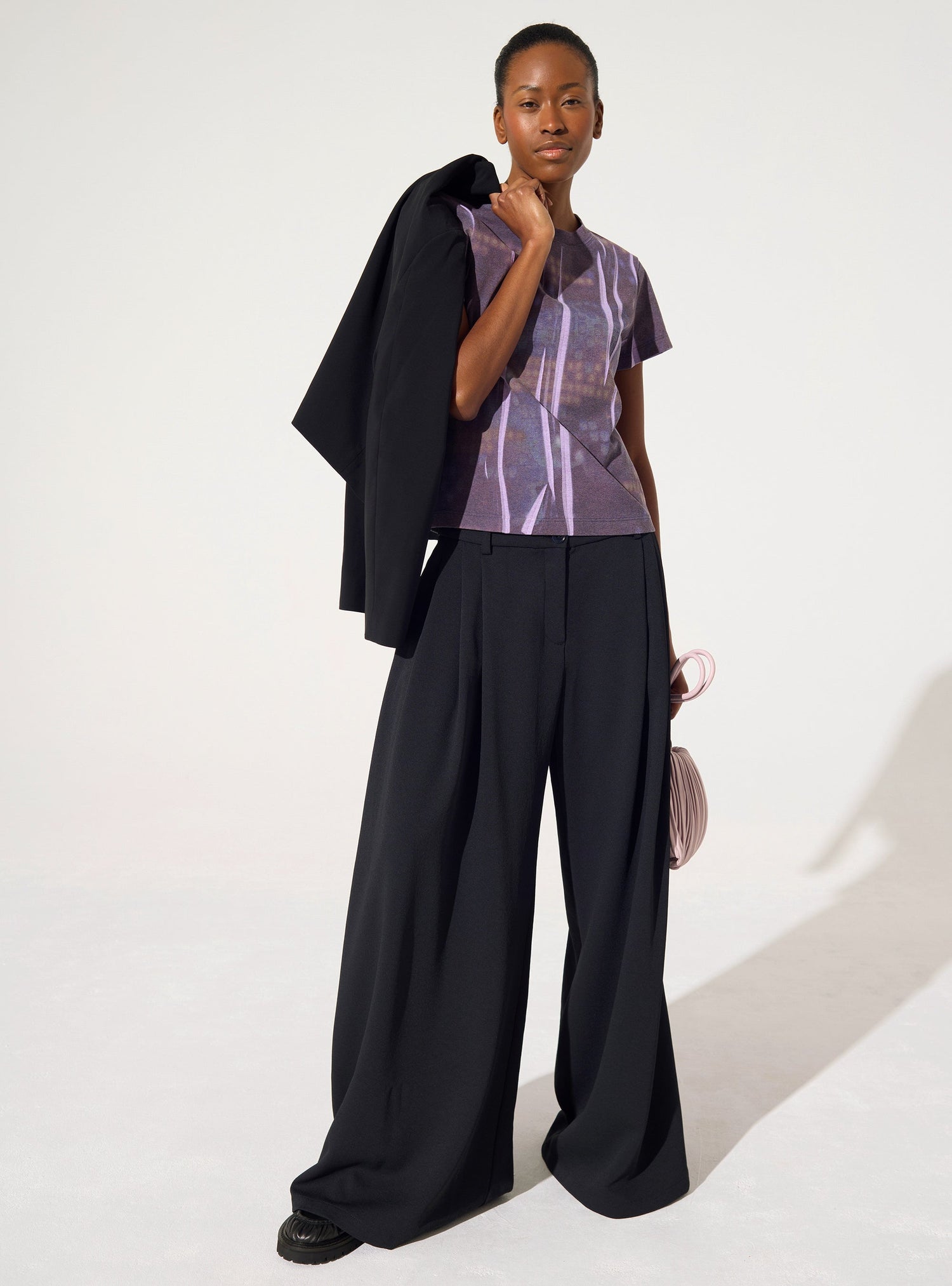 T-shirt imprimé maison violet Cotélac 