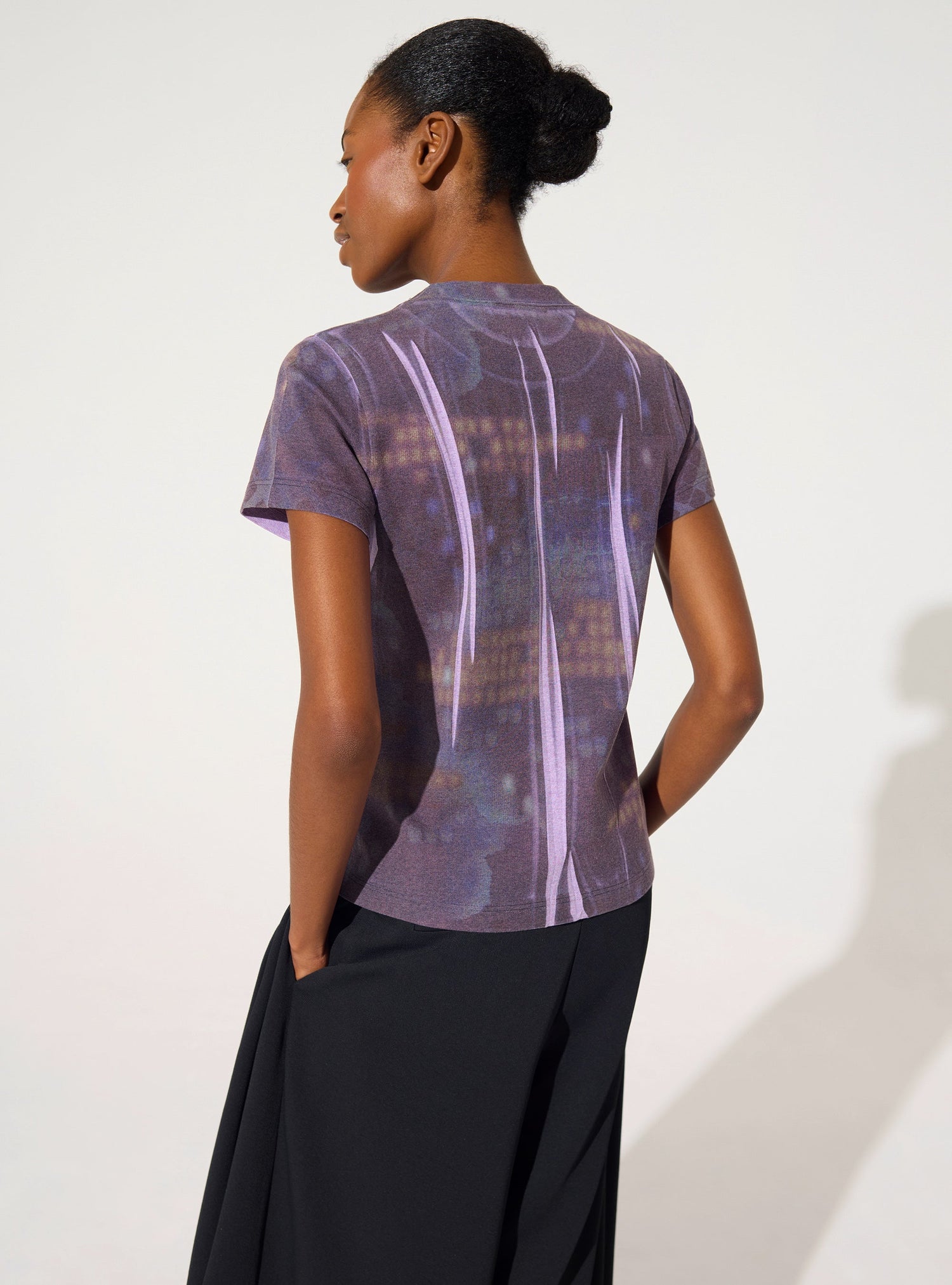 T-shirt imprimé maison violet Cotélac 