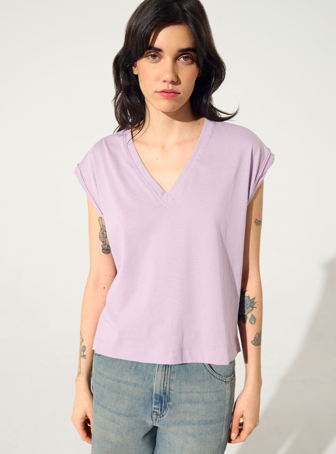 Débardeur en coton biologique violet