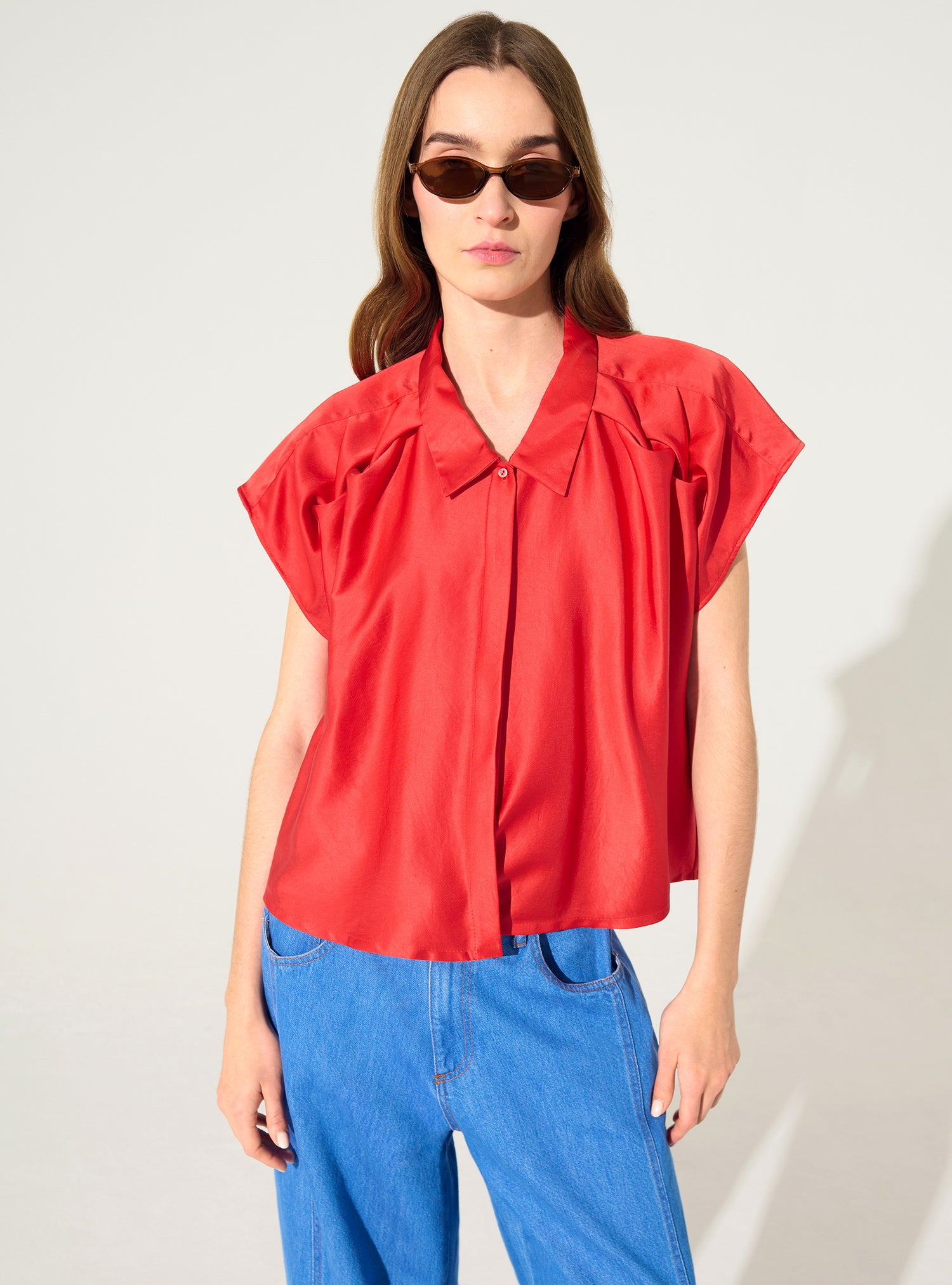 Chemise oversize rouge