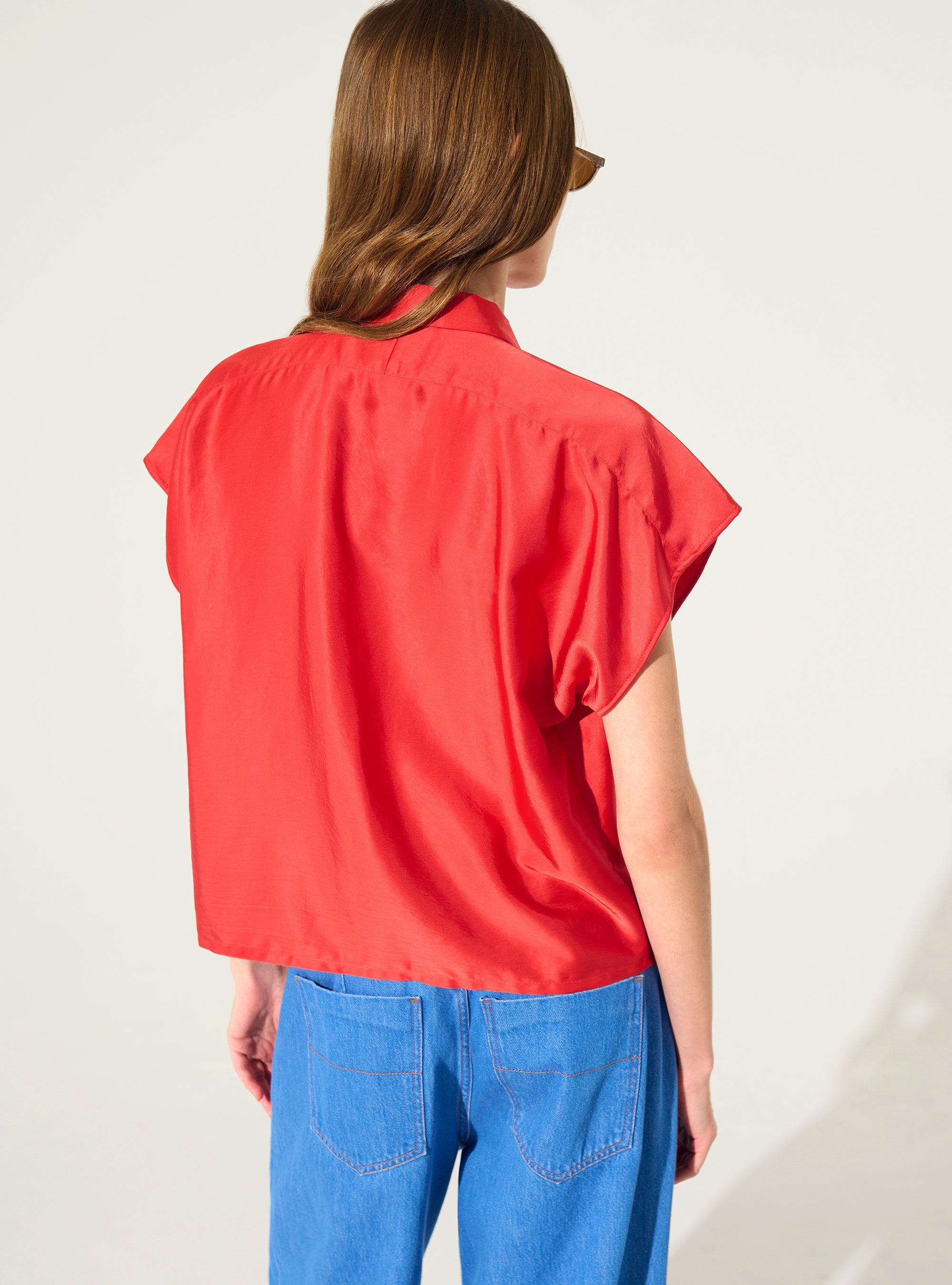 Chemise oversize rouge