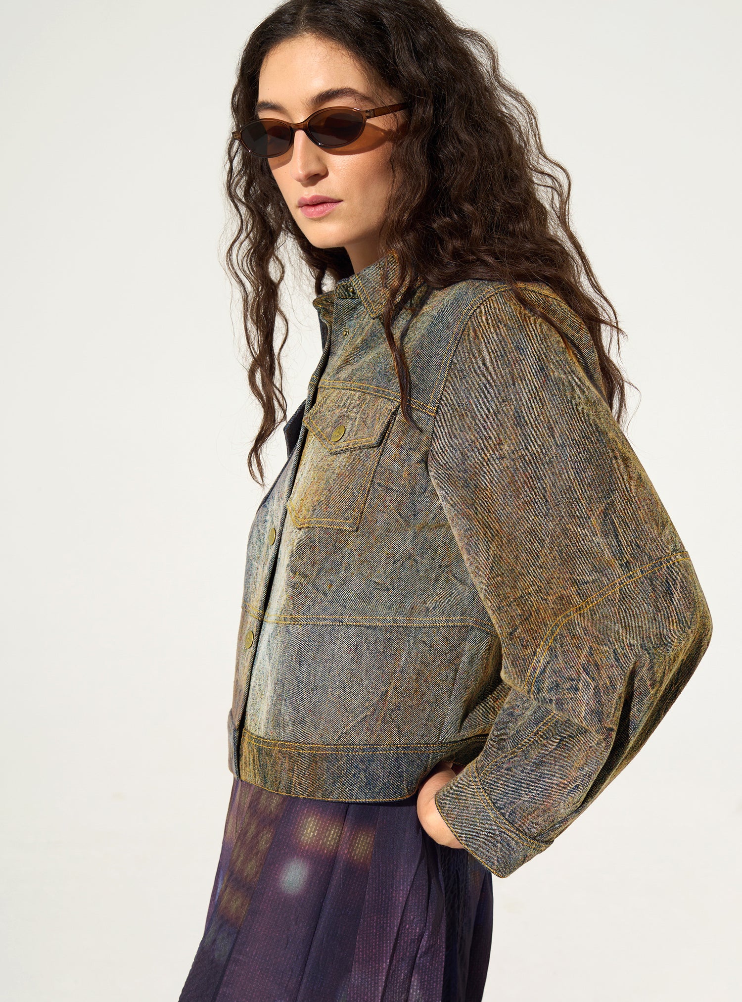 Verwaschene Jeansjacke