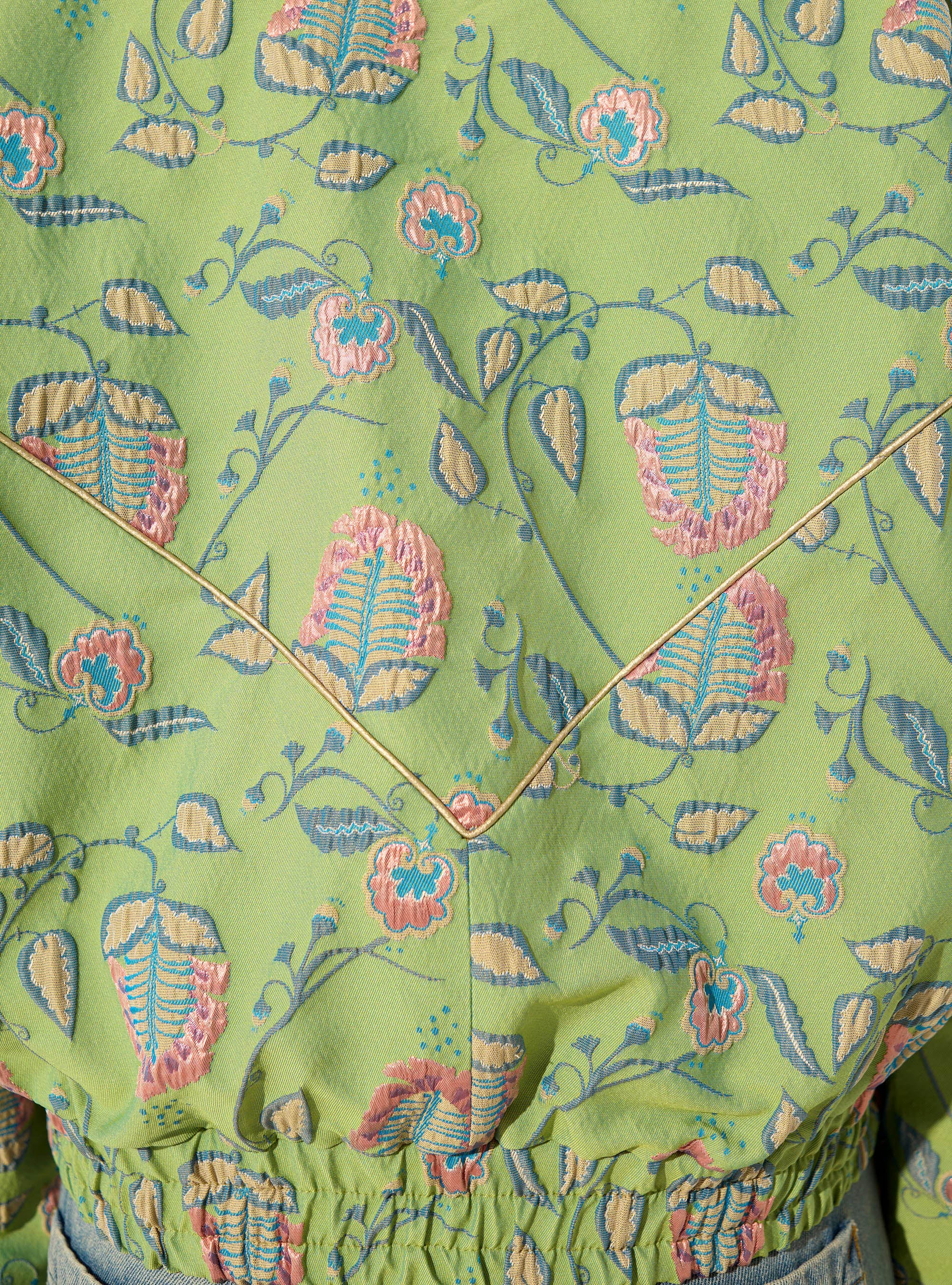 Oversized green printed jacket