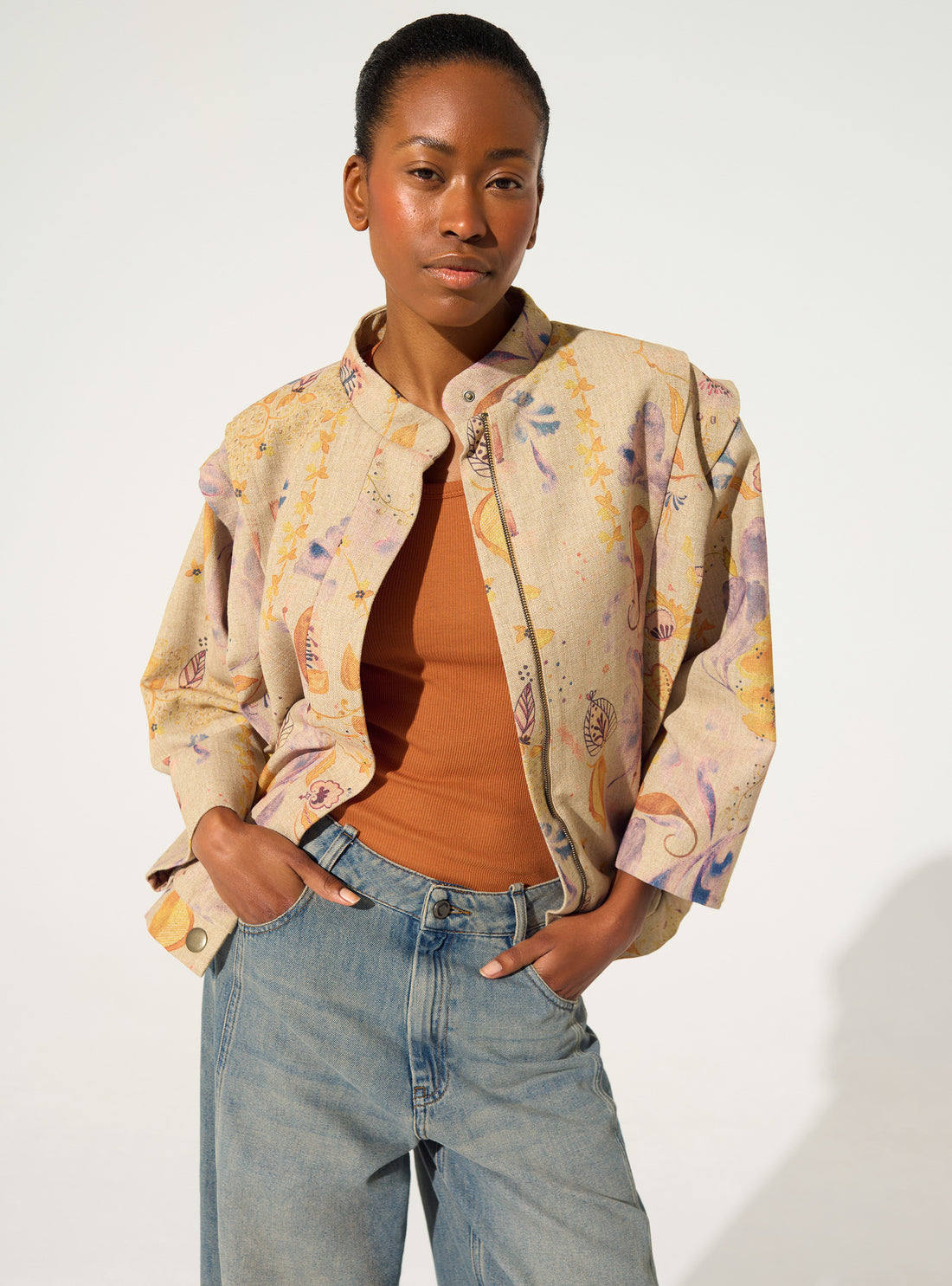 Blouson sublimé marron