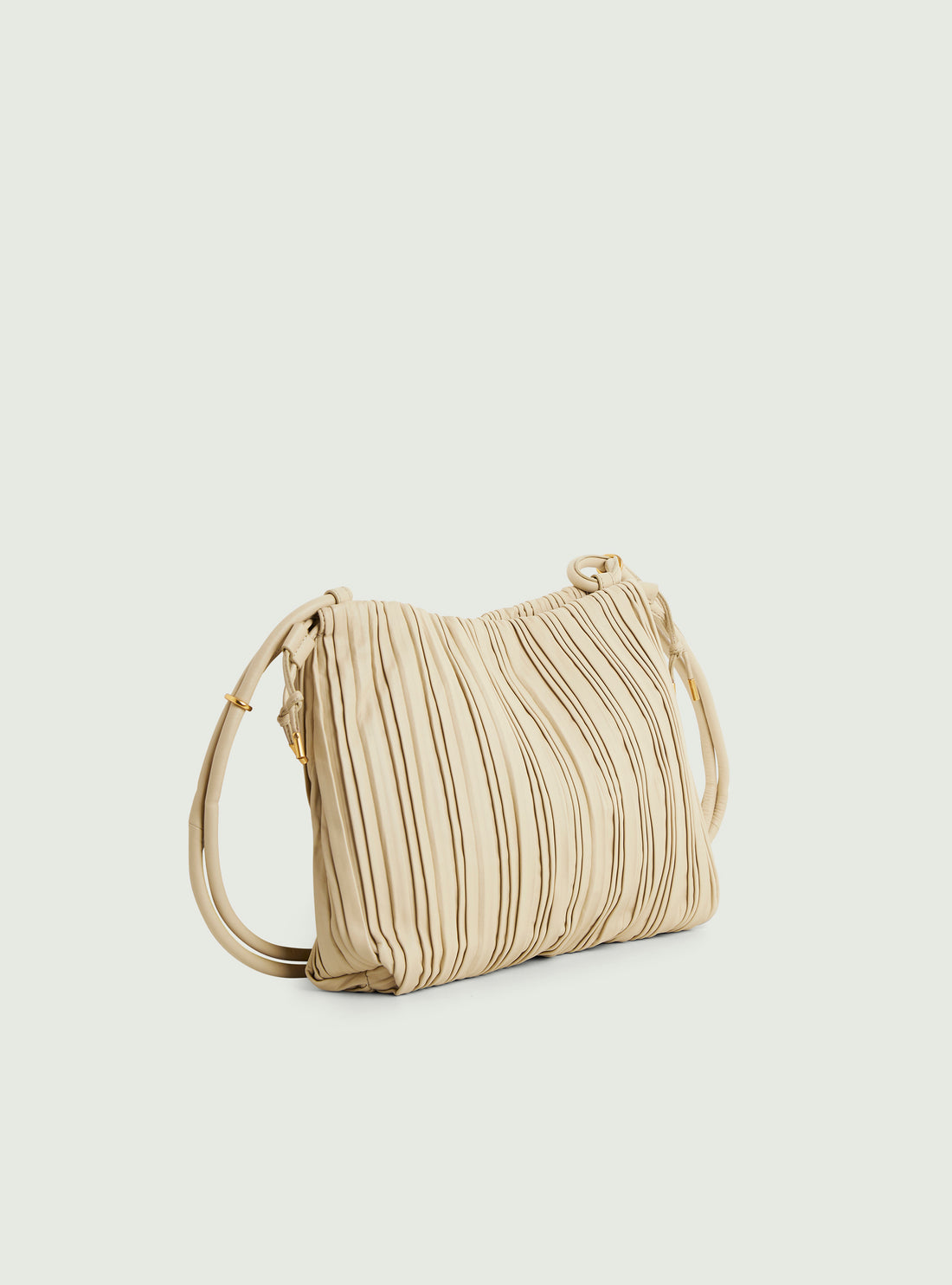 Cremefarbene Ledertasche