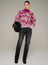 Cotélac pull jacquard col rond manches longues