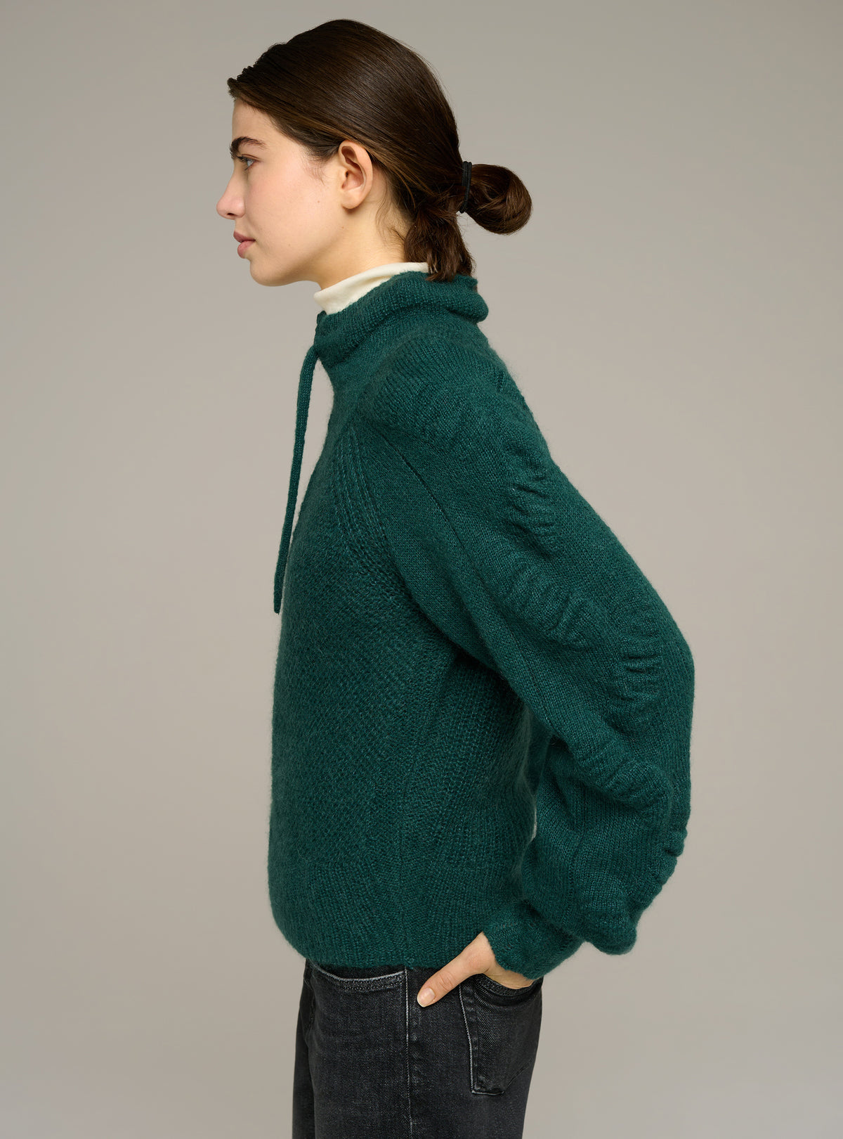 Cardigan mit Stehkragen und Reißverschluss, Langarm
