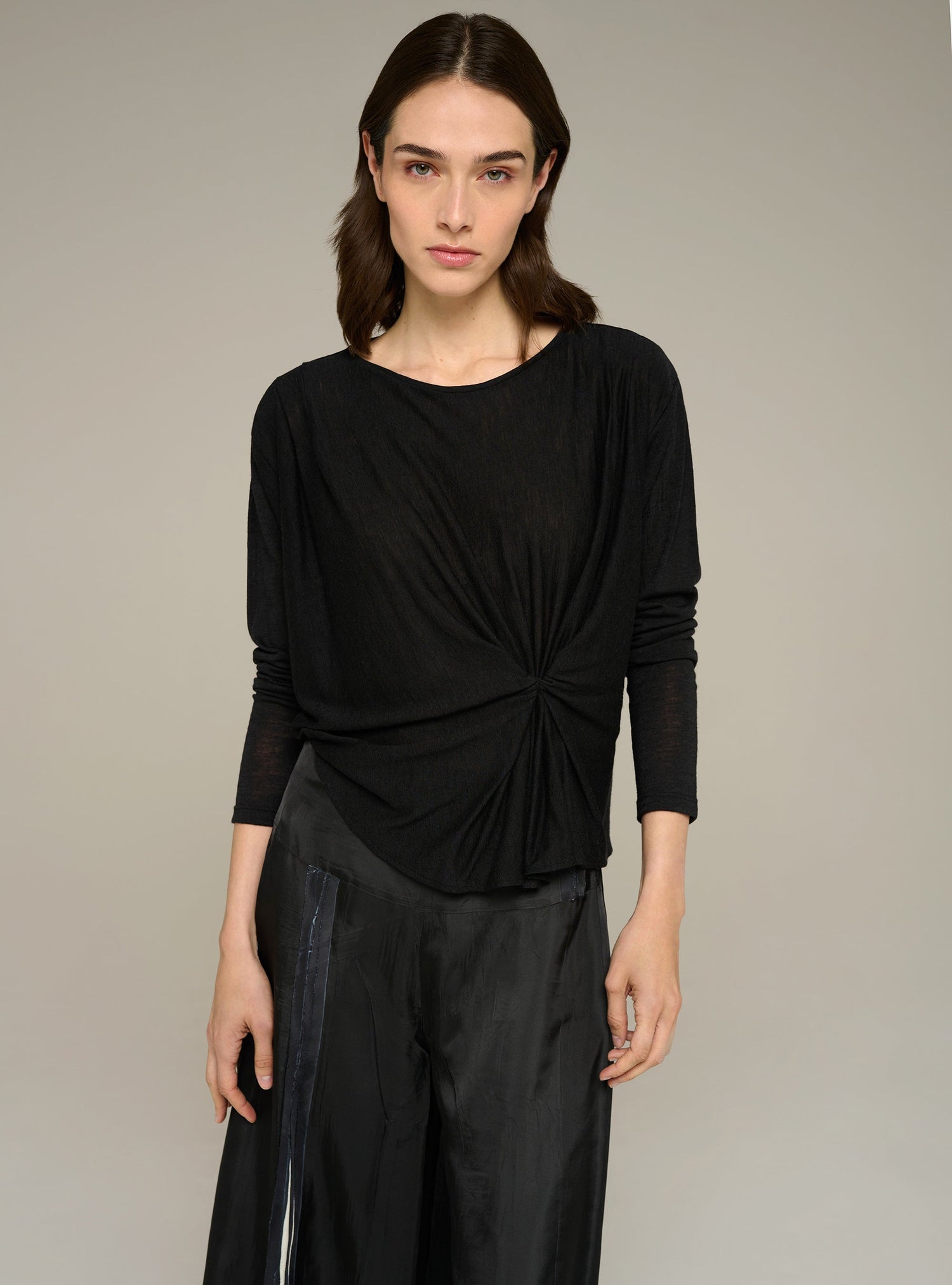 Cotélac tee-shirt ajusté col bateau manches longues