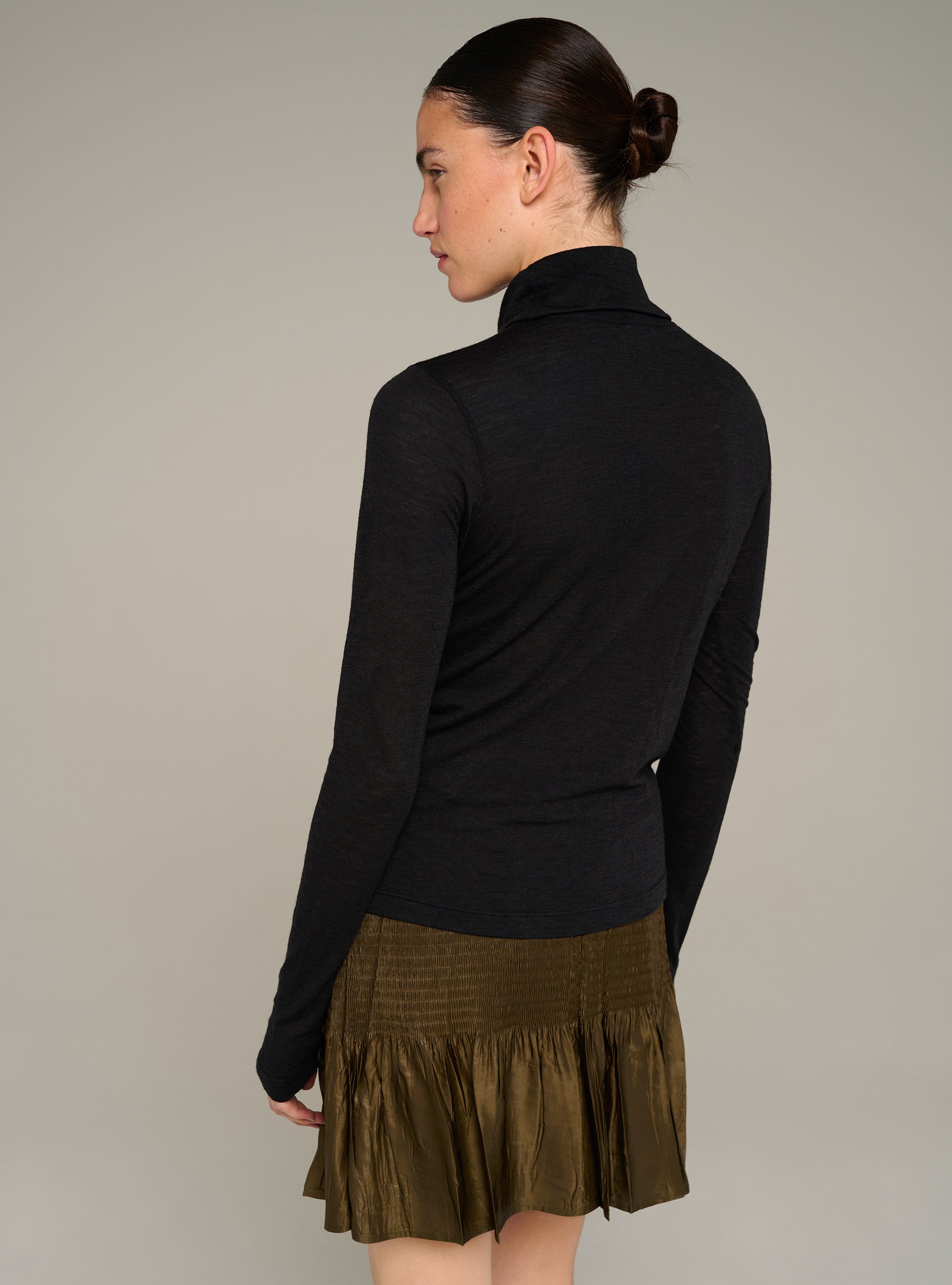 Cotélac tee-shirt ajusté col roulé manches longues