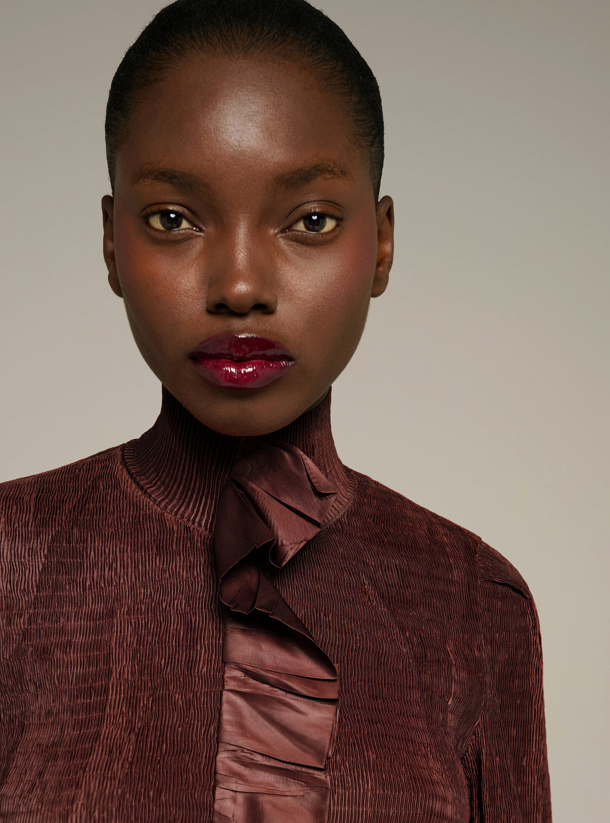 Chemise ajustée manches longues plissée Cotélac 