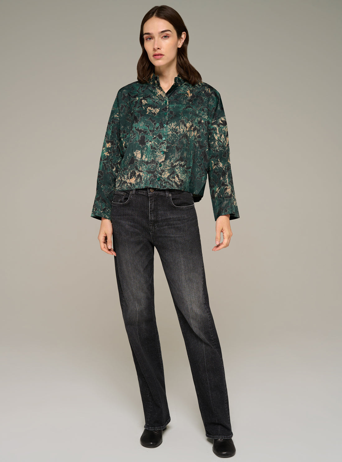 Chemise oversize manches longues imprimée