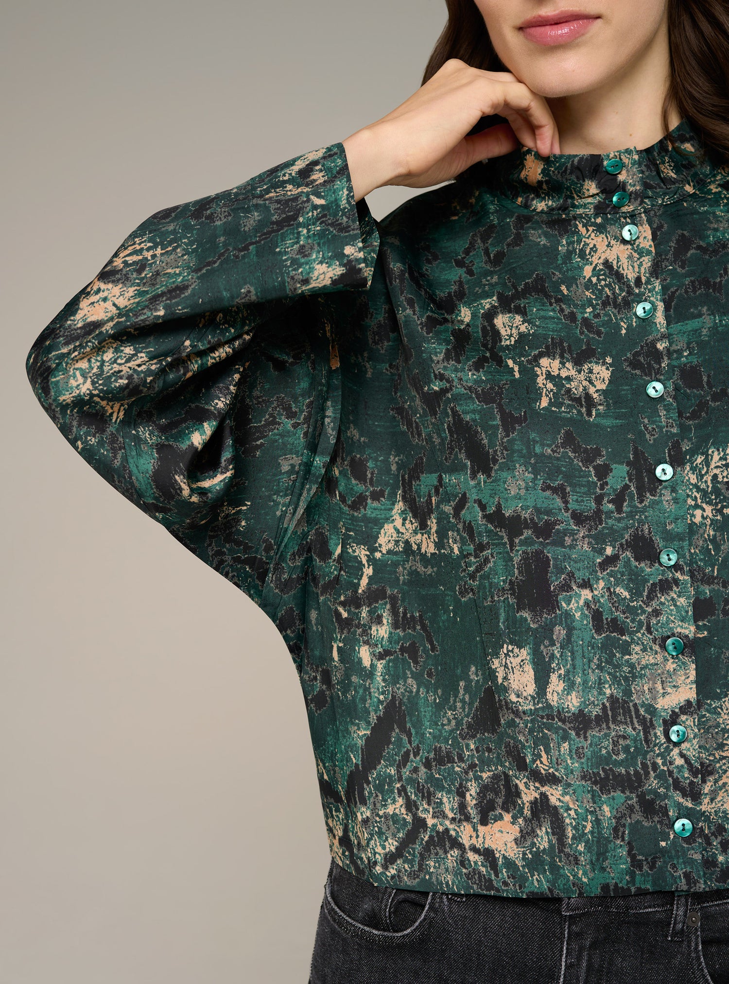 Chemise oversize manches longues imprimée
