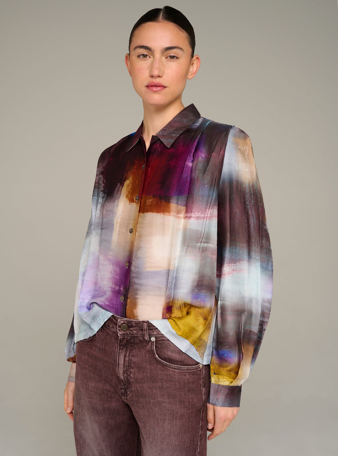 Cotélac chemise oversize manches longues imprimée