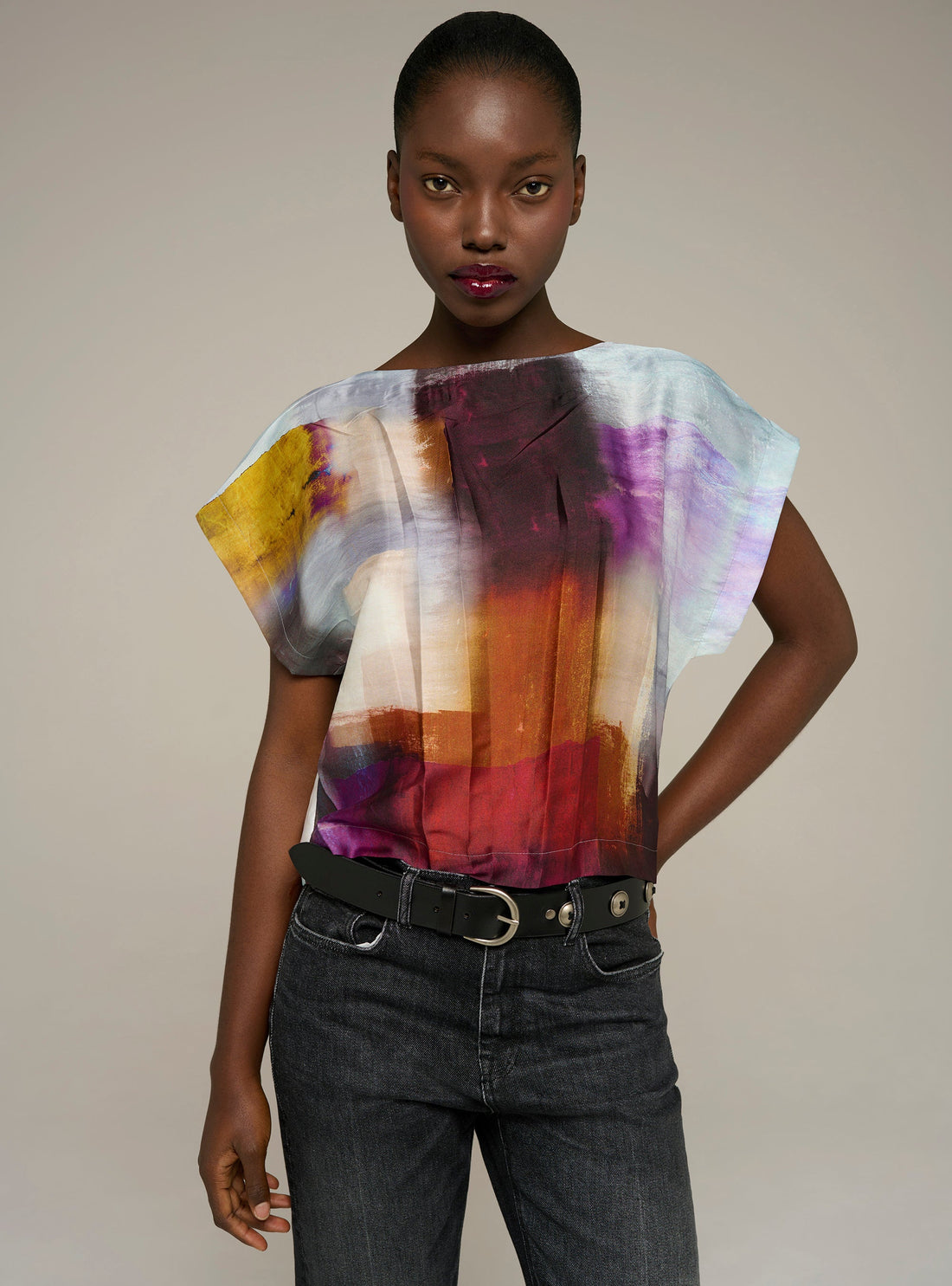 Cotélac blouse droite imprimée