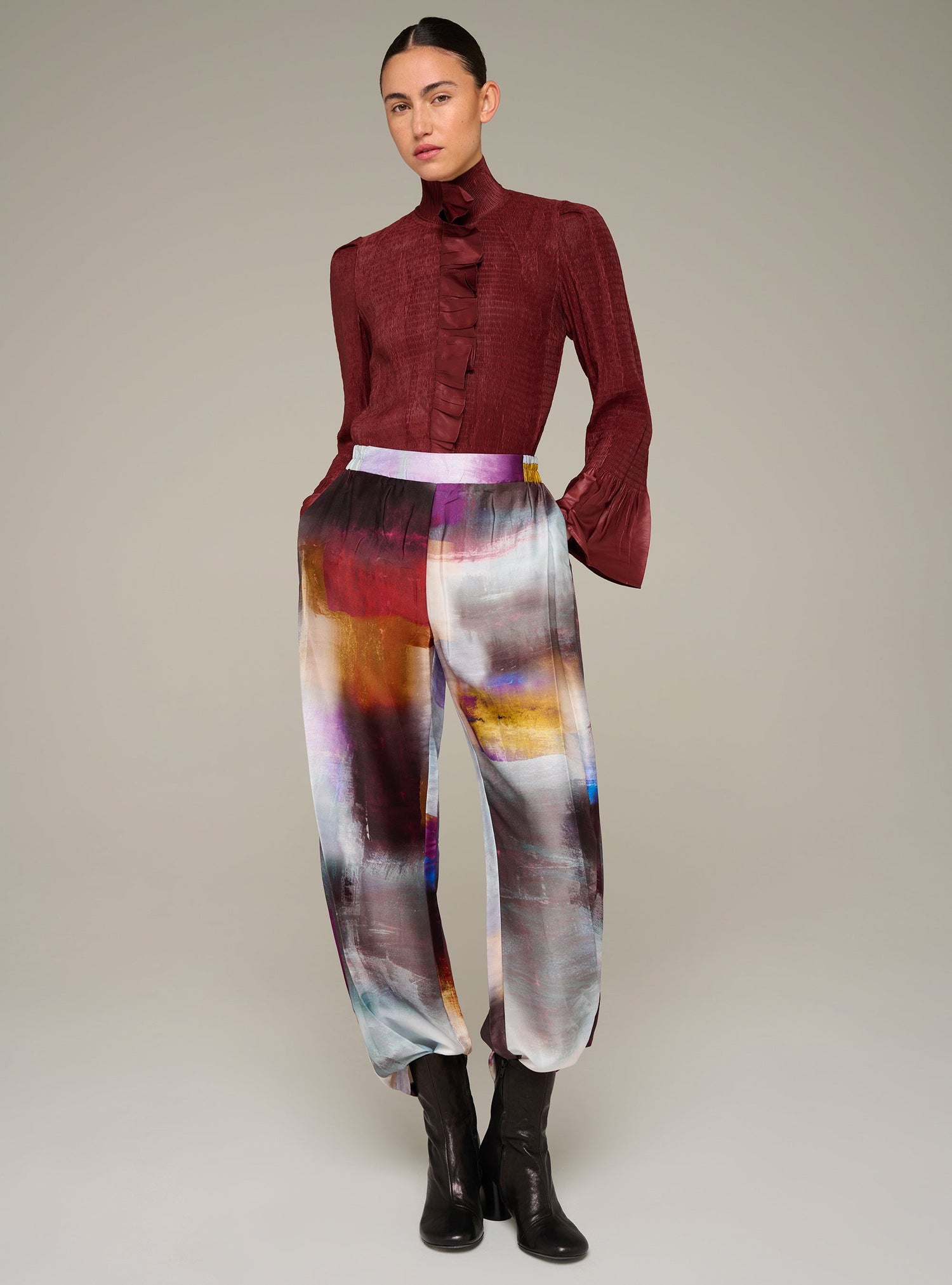Cotélac pantalon barrel imprimé