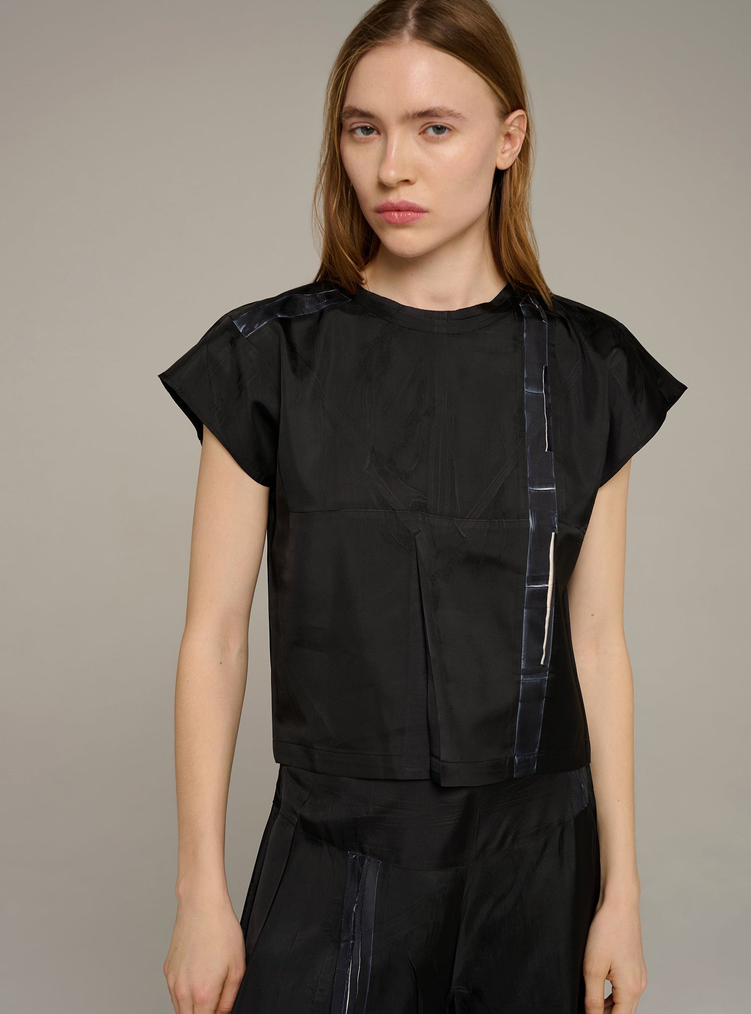Cotélac blouse droite sans manches imprimée