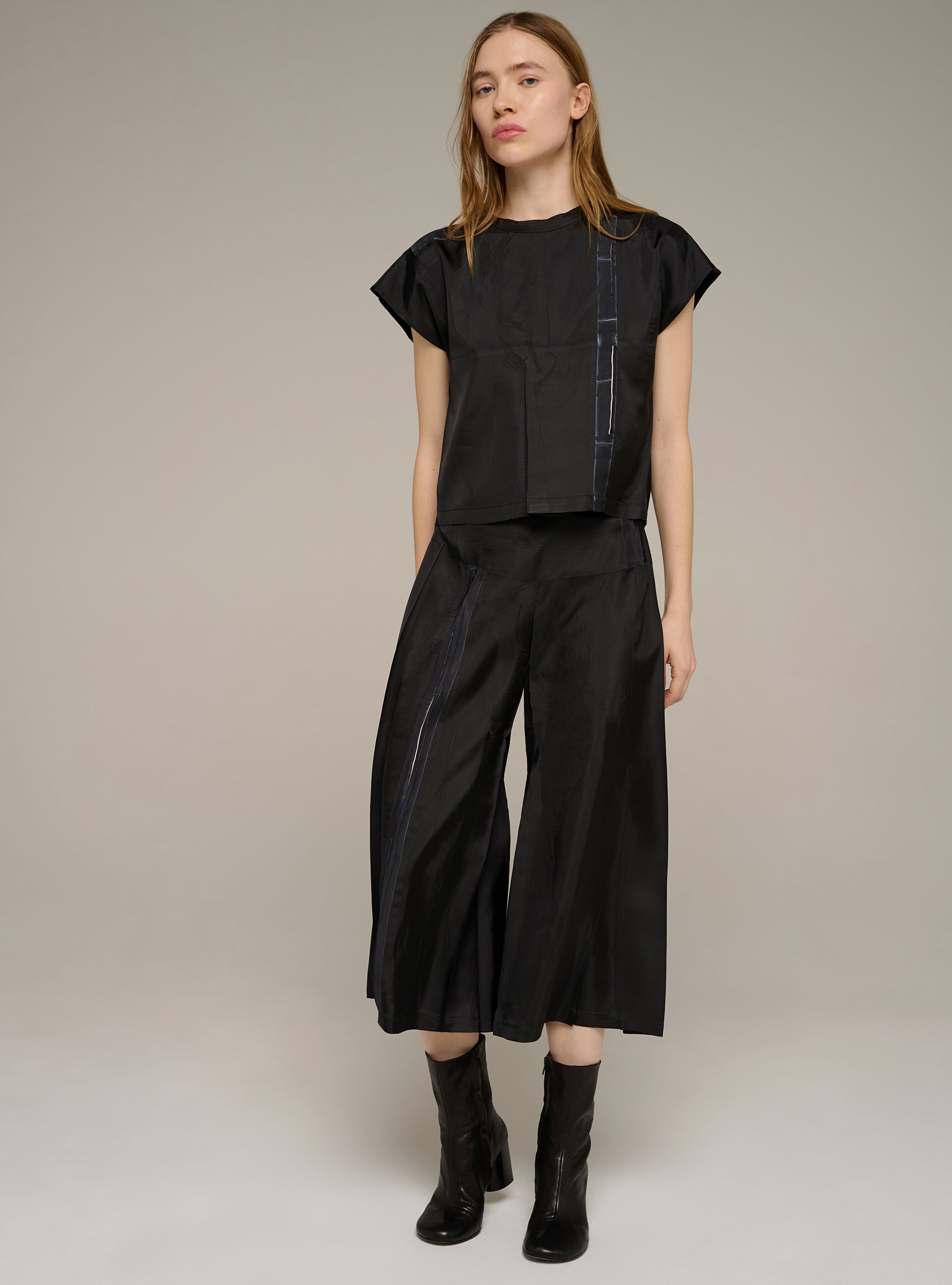 Cotélac blouse droite sans manches imprimée