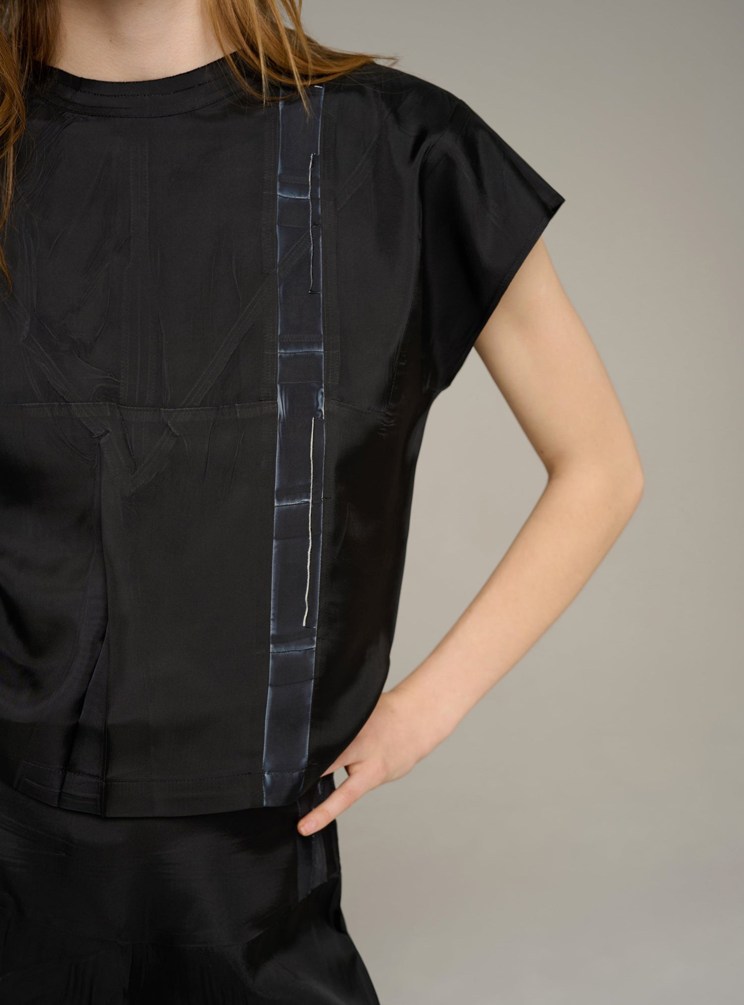 Cotélac blouse droite sans manches imprimée