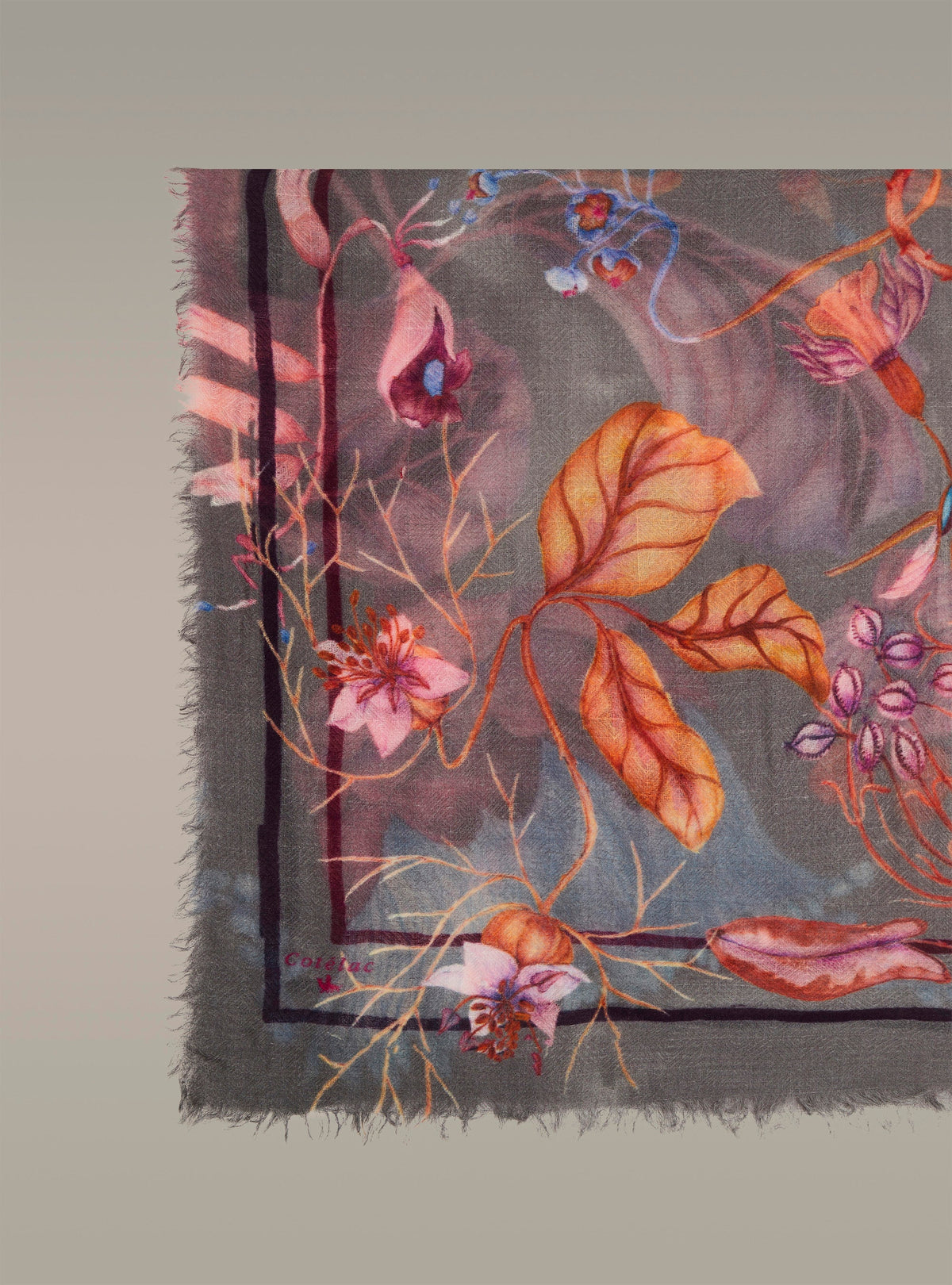 Foulard grand format en laine imprimé Cotélac 
