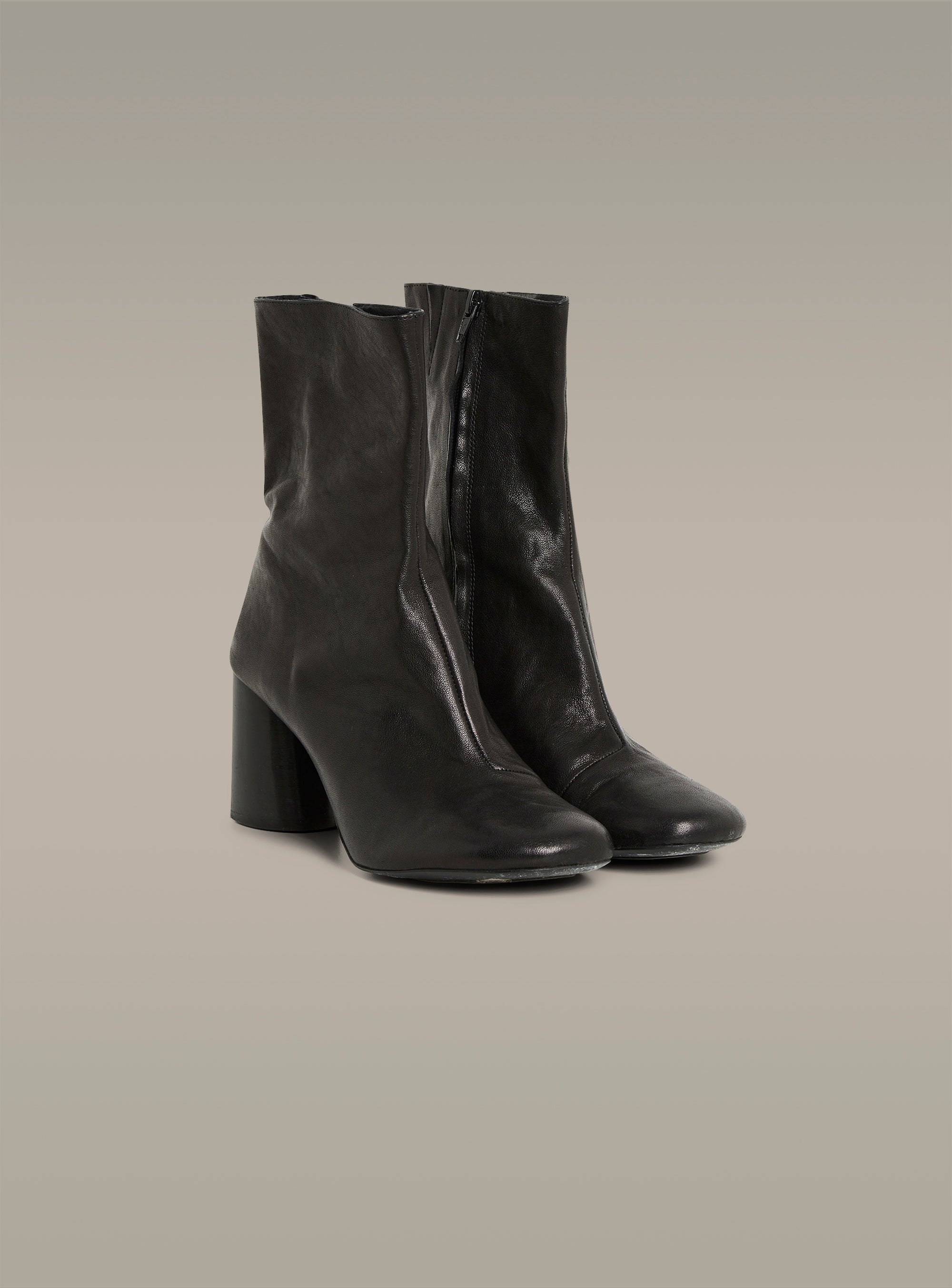 Bottines en cuir à talons