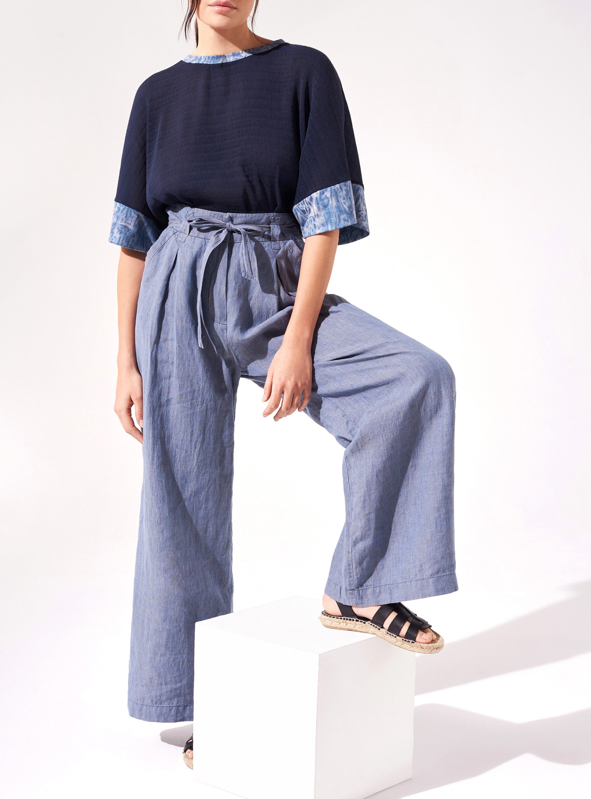 Hand Sublimated Bubble Pleated T-Shirt