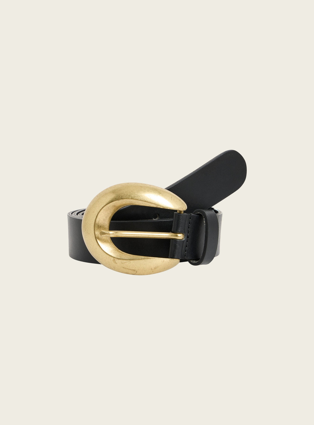 Black leather belt